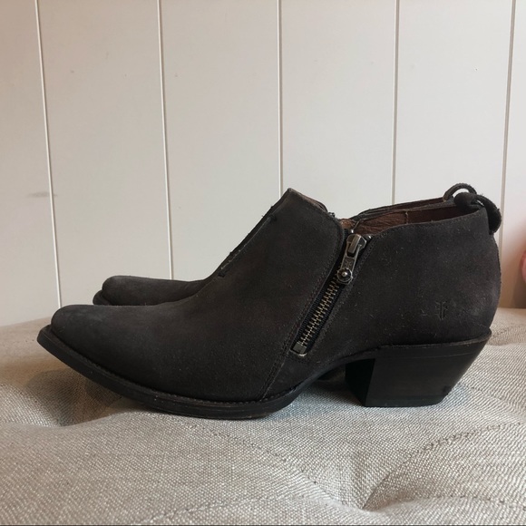 Frye Shooties in Dark Grey Suede - Picture 3 of 8